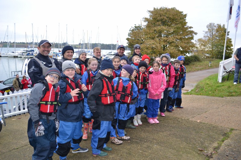 Primary pupils with Dinghy Instructors course